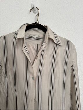 Vince button down striped shirt and pant set